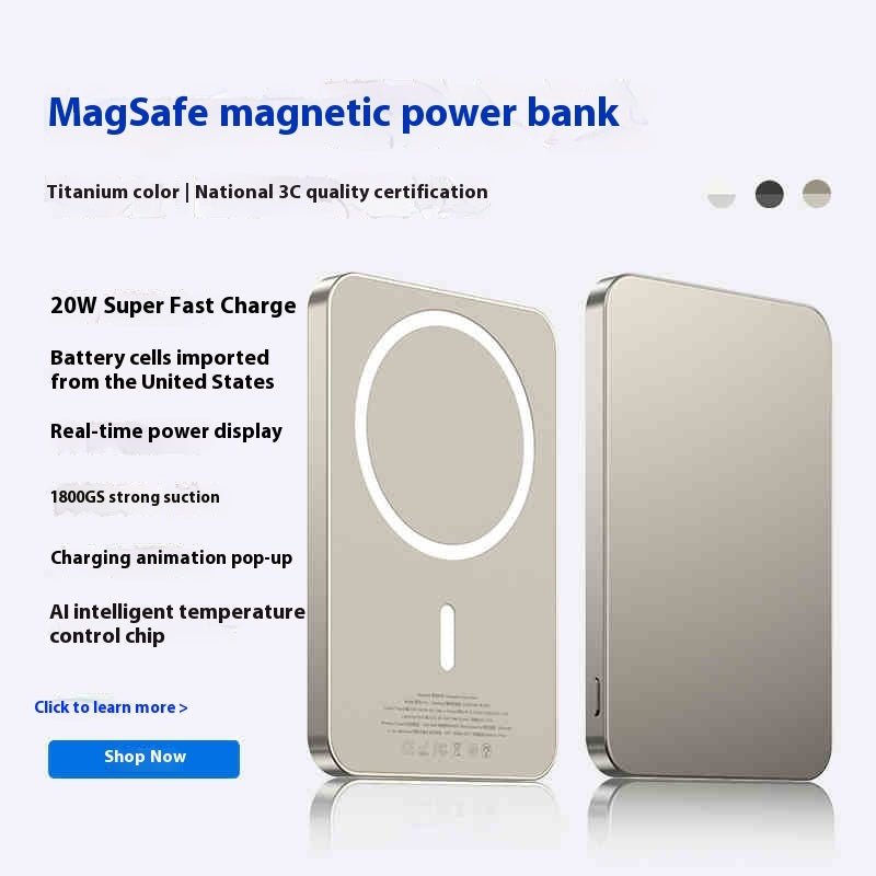 Small Portable Large Capacity Mini Magnetic Power Bank