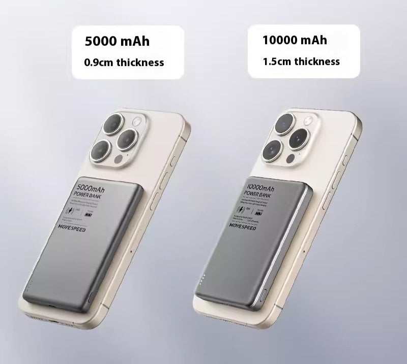 Ultra-thin Transparent Magnetic Mobile Phone 15W Portable Wireless Power Bank