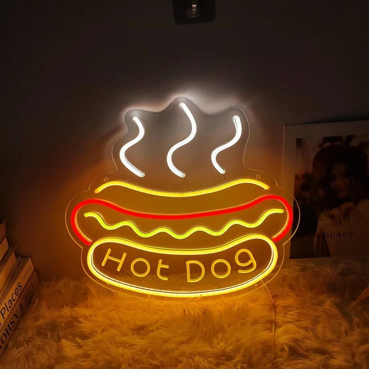 LED Neon Sign Hamburger Light Pizza