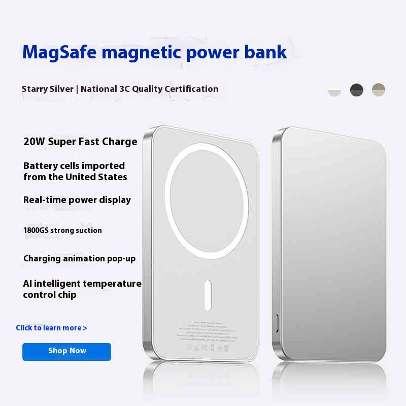 Small Portable Large Capacity Mini Magnetic Power Bank