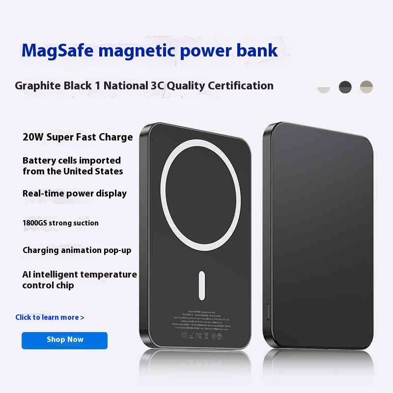 Small Portable Large Capacity Mini Magnetic Power Bank